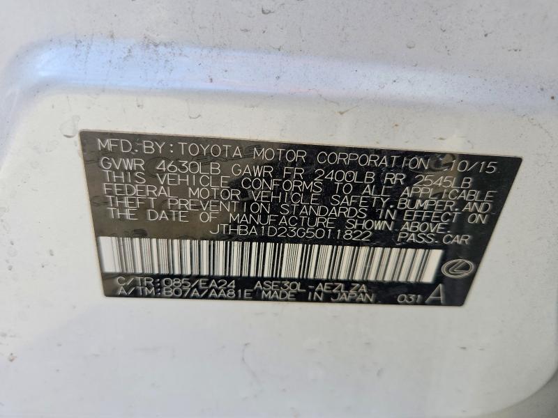 Aukcja sprzedaży 2016 Lexus Is 200t, vin: JTHBA1D23G5011822, numer aukcji: 48607336