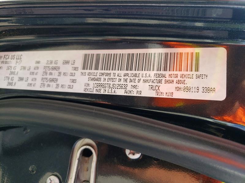 Продаж на аукціоні авто 2018 Ram 1500, vin: 1C6RR6GT6JS125632, номер лоту: 48834986