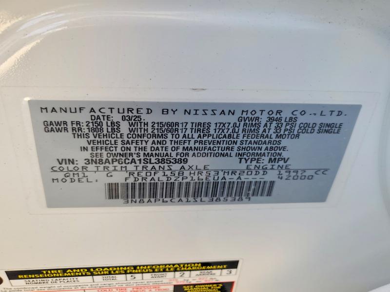 2025 Nissan Kicks მანქანა იყიდება აუქციონზე, vin: 3N8AP6CA1SL385389, აუქციონის ნომერი: 50216346