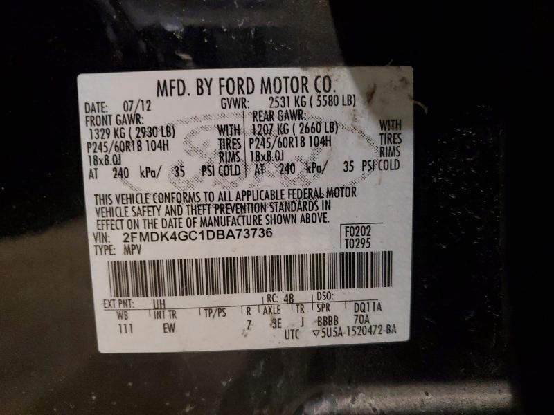 Aukcja sprzedaży 2013 Ford Edge, vin: 2FMDK4GC1DBA73736, numer aukcji: 48490556