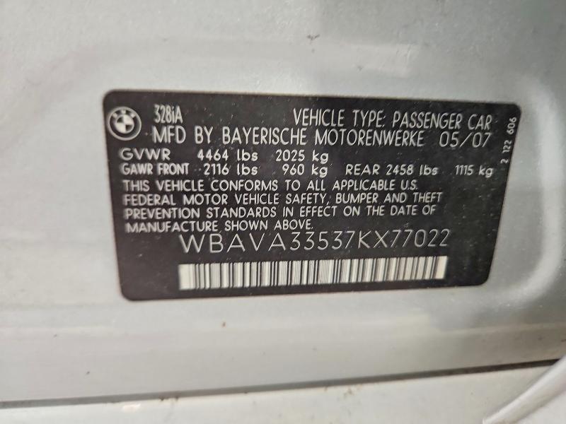51144376 :رقم المزاد ، WBAVA33537KX77022 vin ، 2007 Bmw 328 مزاد بيع