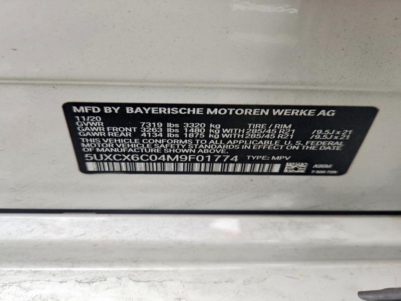 2021 Bmw X7 მანქანა იყიდება აუქციონზე, vin: 5UXCX6C04M9F01774, აუქციონის ნომერი: 48504706