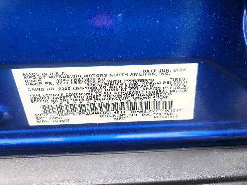 Aukcja sprzedaży 2015 Mitsubishi Outlander Sport, vin: 4A4AR4AU1FE039347, numer aukcji: 52005626