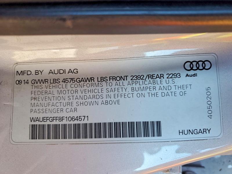 50836176 :رقم المزاد ، WAUEFGFF8F1064571 vin ، 2015 Audi A3 مزاد بيع