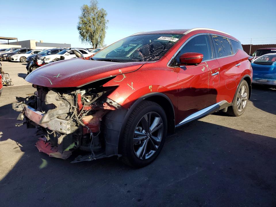 51677396 :رقم المزاد ، 5N1AZ2MJ7KN126253 vin ، 2019 Nissan Murano مزاد بيع