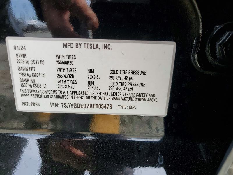 Aukcja sprzedaży 2024 Tesla Model Y, vin: 7SAYGDED7RF005473, numer aukcji: 49677176