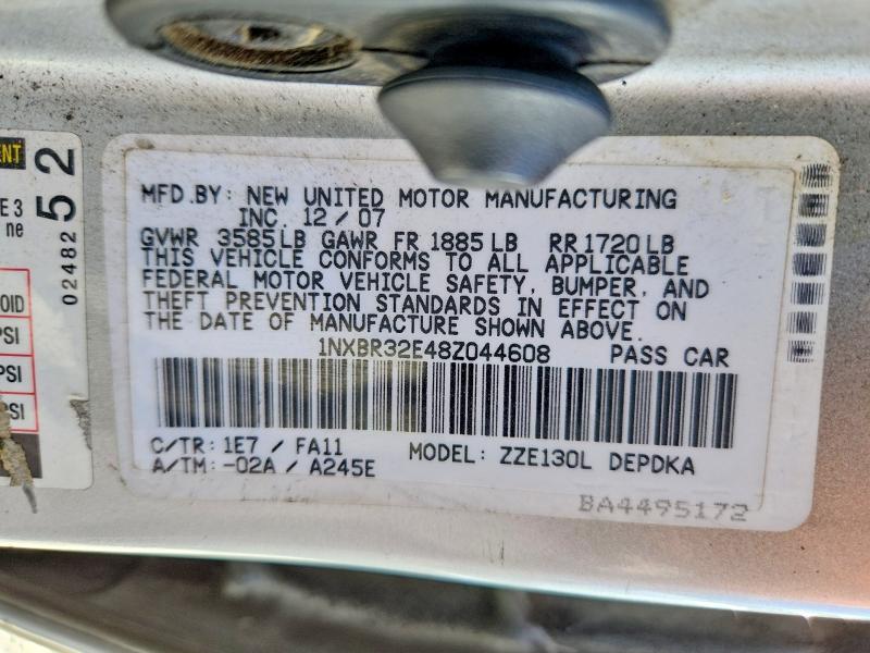 Auction sale of the 2008 Toyota Corolla, vin: 1NXBR32E48Z044608, lot number: 50751286
