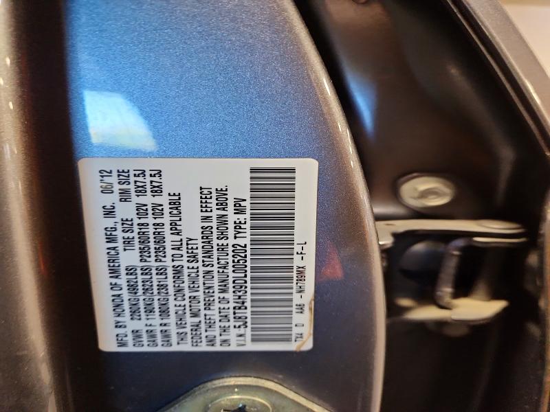 50731446 :رقم المزاد ، 5J8TB4H39DL005202 vin ، 2013 Acura Rdx مزاد بيع