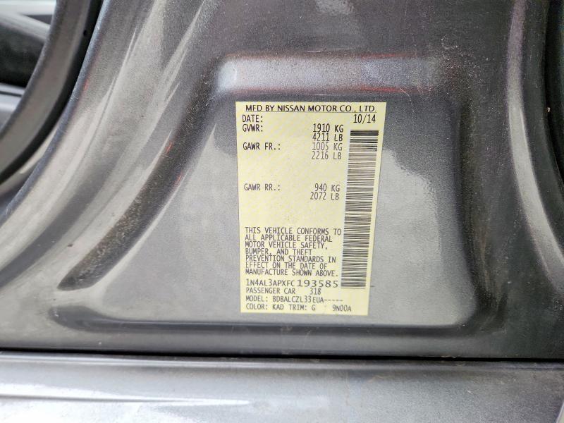 Продажа на аукционе авто 2015 Nissan Altima, vin: 1N4AL3APXFC193585, номер лота: 51995286
