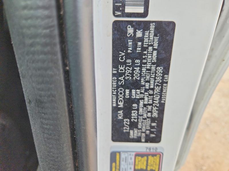 Продаж на аукціоні авто 2024 Kia Forte, vin: 3KPF24AD7RE736998, номер лоту: 51563626