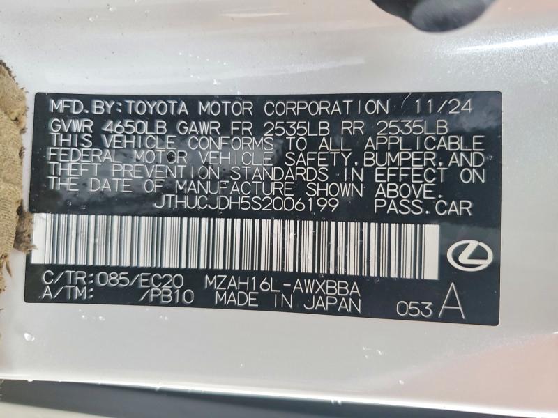 Продаж на аукціоні авто 2025 Lexus Ux 300h, vin: JTHUCJDH5S2006199, номер лоту: 48478796