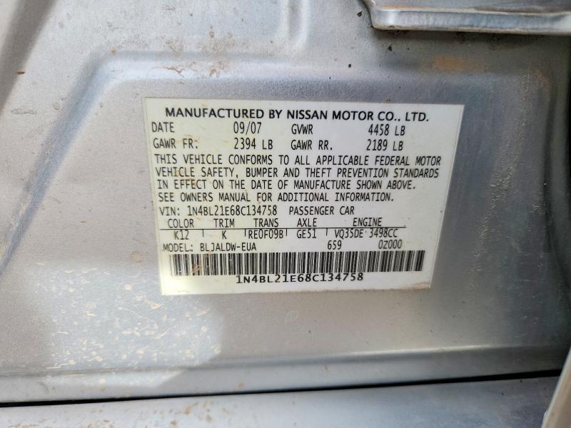 Продажа на аукционе авто 2008 Nissan Altima, vin: 1N4BL21E68C134758, номер лота: 48619126