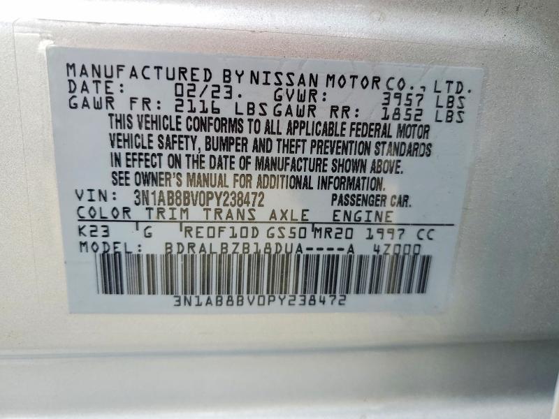 Продажа на аукционе авто 2023 Nissan Sentra, vin: 3N1AB8BV0PY238472, номер лота: 51400296