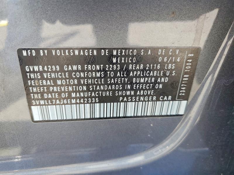 Aukcja sprzedaży 2014 Volkswagen Jetta, vin: 3VWLL7AJ6EM442335, numer aukcji: 50434736