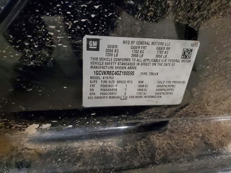 Aukcja sprzedaży 2016 Chevrolet Silverado, vin: 1GCVKREC4GZ180595, numer aukcji: 51419776