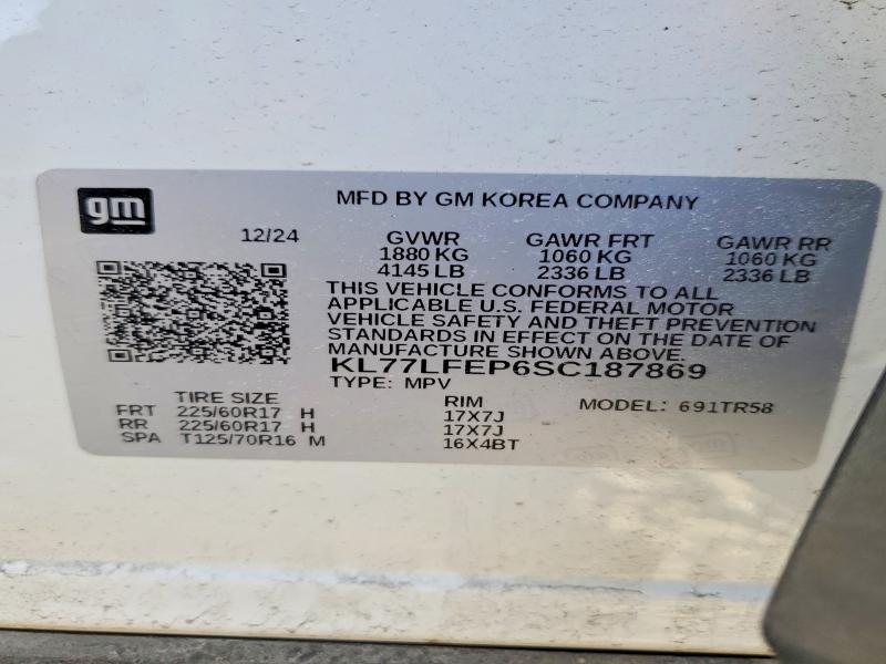 Aukcja sprzedaży 2025 Chevrolet Trax, vin: KL77LFEP6SC187869, numer aukcji: 53669296