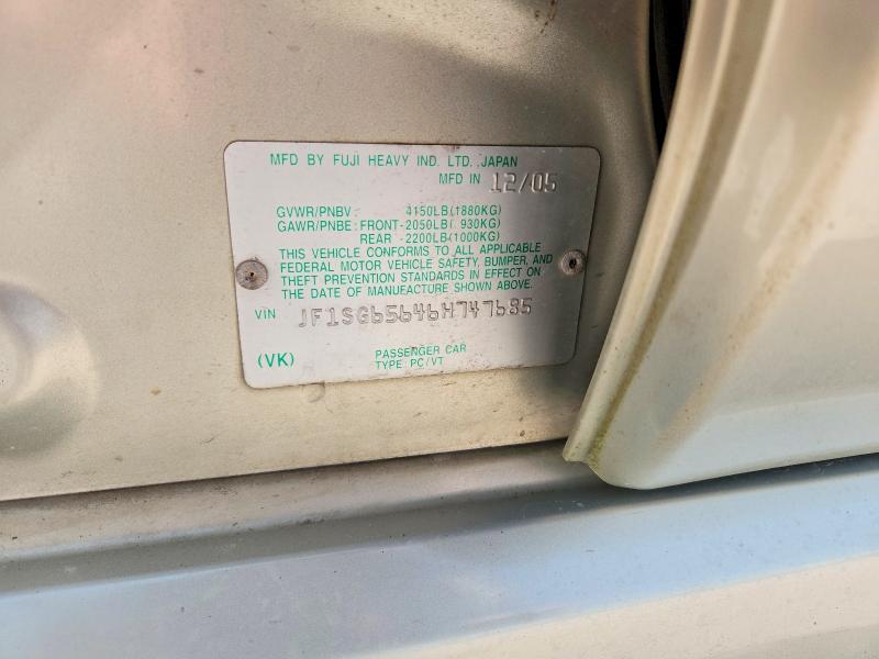 Продажа на аукционе авто 2006 Subaru Forester, vin: JF1SG65646H747685, номер лота: 49402306