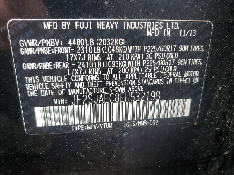 Aukcja sprzedaży 2014 Subaru Forester, vin: JF2SJAEC8EH532198, numer aukcji: 48616646