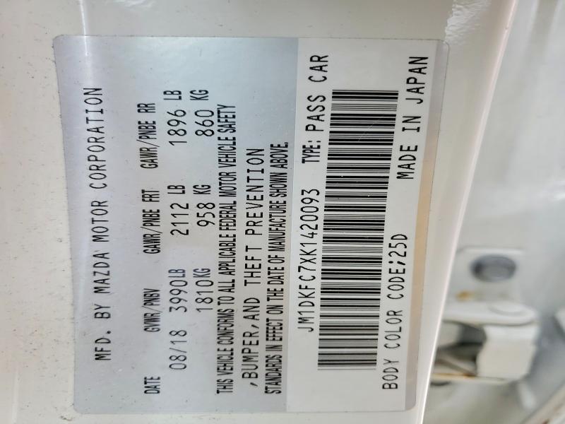48457676 :رقم المزاد ، JM1DKFC7XK1420093 vin ، 2019 Mazda Cx-3 مزاد بيع