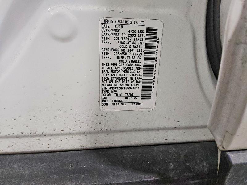 48467646 :رقم المزاد ، JN8AT2MV1JW344811 vin ، 2018 Nissan Rogue مزاد بيع