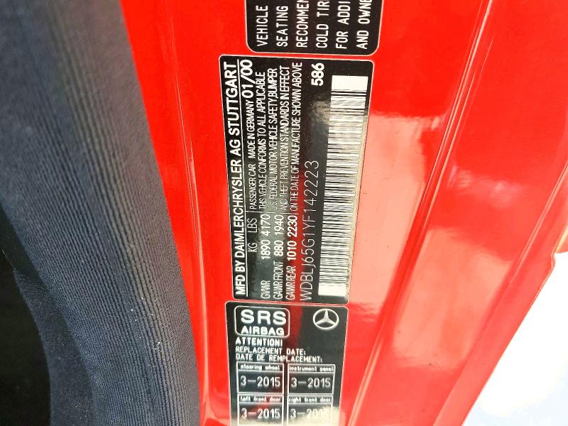 Продажа на аукционе авто 2000 Mercedes-benz Clk, vin: WDBLJ65G1YF142223, номер лота: 51310806