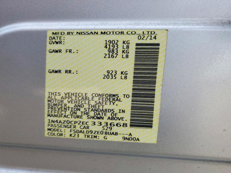 48877386 :رقم المزاد ، 1N4AZ0CP2EC333668 vin ، 2014 Nissan Leaf مزاد بيع