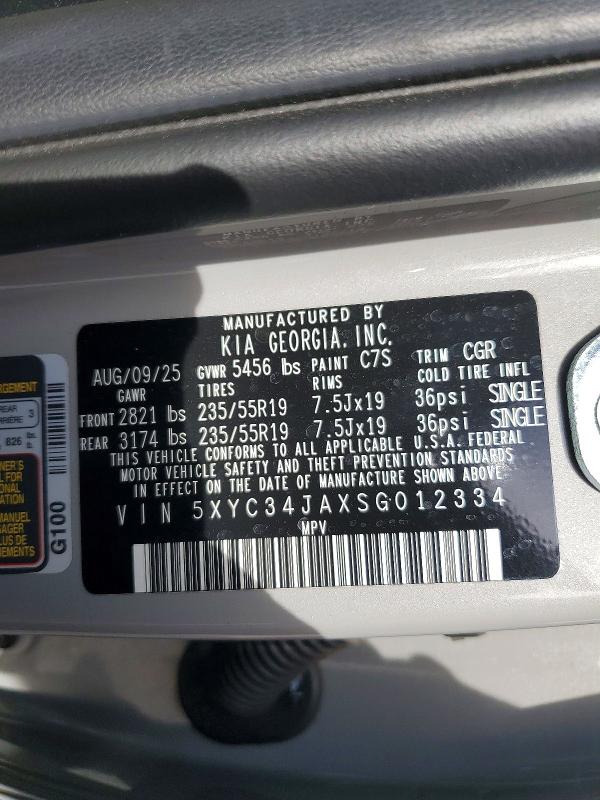 48667656 :رقم المزاد ، 5XYC34JAXSG012334 vin ، 2025 Kia Ev6 مزاد بيع