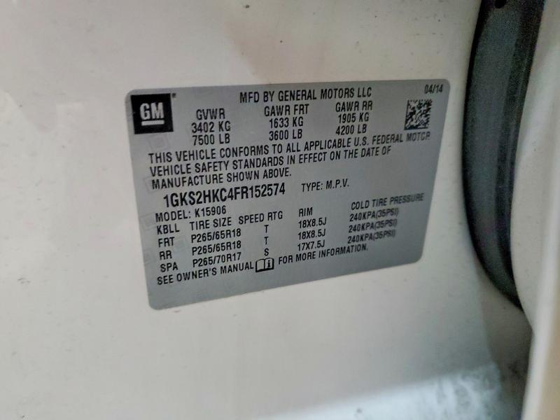 Продажа на аукционе авто 2015 Gmc Yukon Xl, vin: 1GKS2HKC4FR152574, номер лота: 49103716