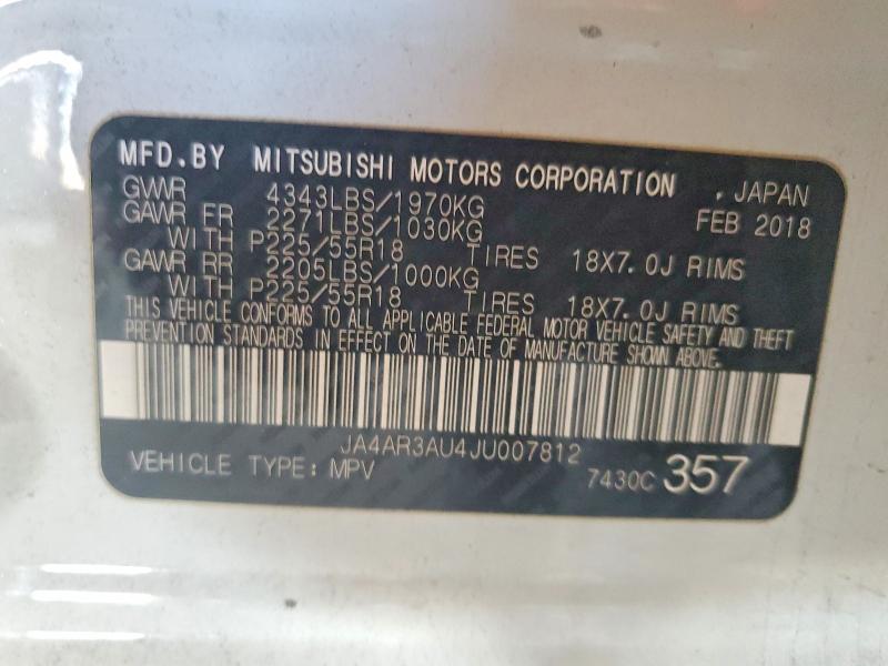 Aukcja sprzedaży 2018 Mitsubishi Outlander Sport, vin: JA4AR3AU4JU007812, numer aukcji: 48626976
