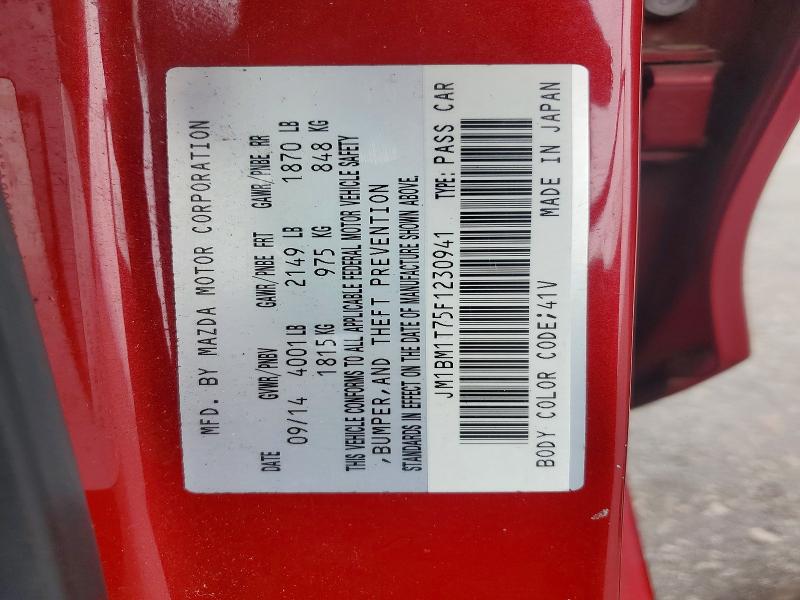 2015 Mazda 3 მანქანა იყიდება აუქციონზე, vin: JM1BM1T75F1230941, აუქციონის ნომერი: 51661256