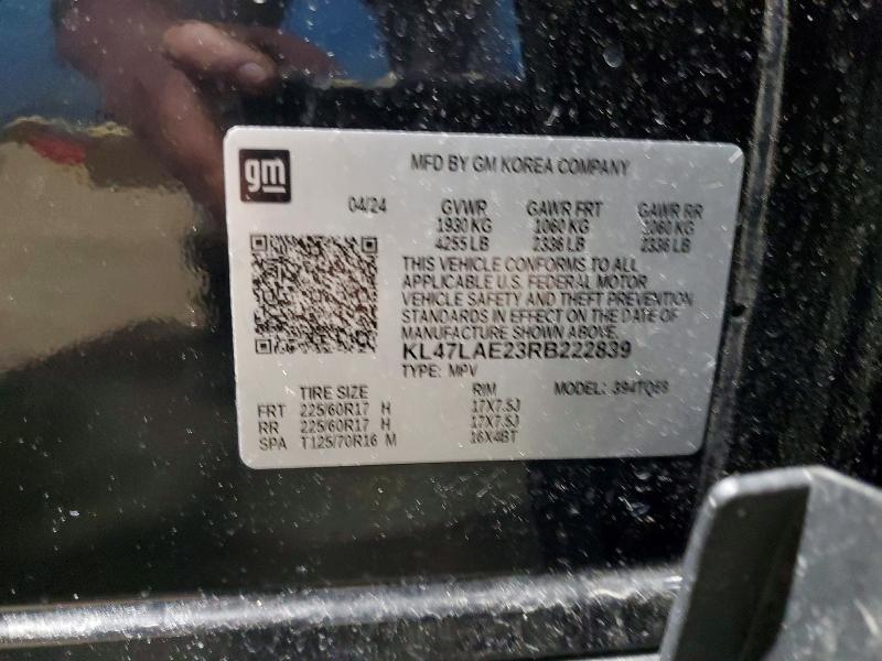 2024 Buick Envista მანქანა იყიდება აუქციონზე, vin: KL47LAE23RB222839, აუქციონის ნომერი: 52040186