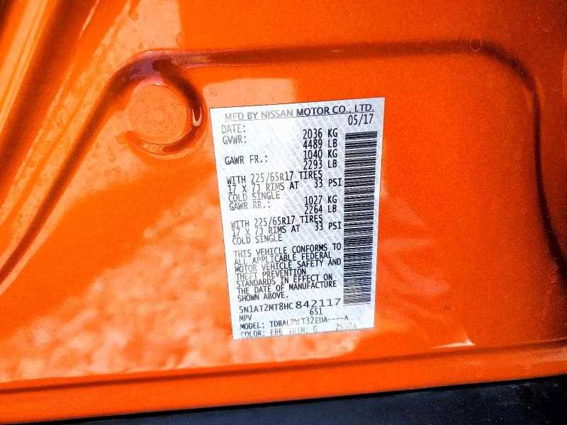 Продаж на аукціоні авто 2017 Nissan Rogue, vin: 5N1AT2MT8HC842117, номер лоту: 50116036
