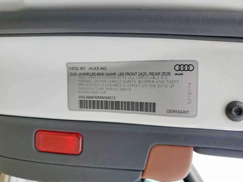 Aukcja sprzedaży 2021 Audi A4, vin: WAUABAF40MA044012, numer aukcji: 49670766