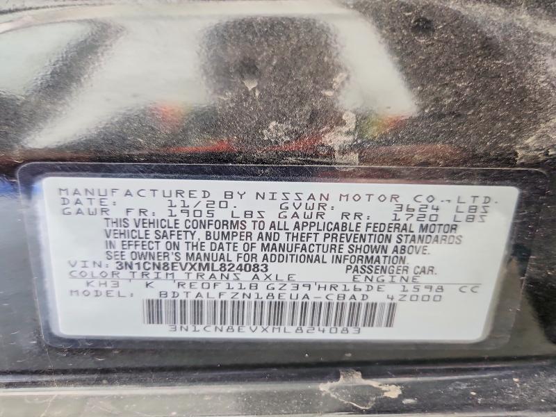 Aukcja sprzedaży 2021 Nissan Versa, vin: 3N1CN8EVXML824083, numer aukcji: 49767546