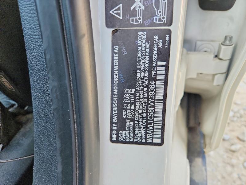2015 Bmw X1 მანქანა იყიდება აუქციონზე, vin: WBAVL1C58FVY39364, აუქციონის ნომერი: 49290976