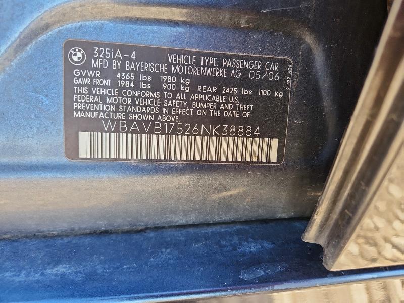 Продажа на аукционе авто 2006 Bmw 325, vin: WBAVB17526NK38884, номер лота: 49804256