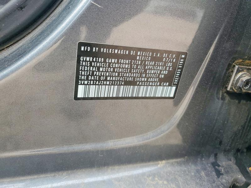 Aukcja sprzedaży 2017 Volkswagen Jetta, vin: 3VW2B7AJ2HM212374, numer aukcji: 51690936