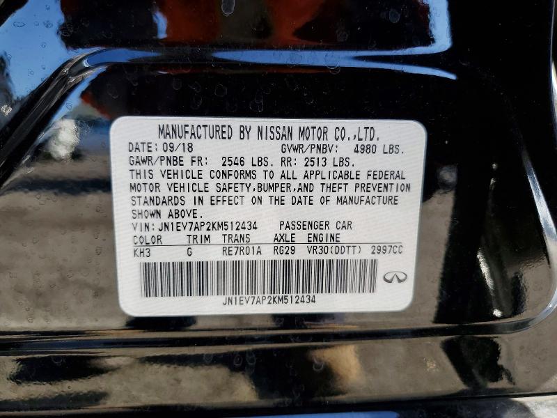 Продажа на аукционе авто 2019 Infiniti Q50, vin: JN1EV7AP2KM512434, номер лота: 50286386