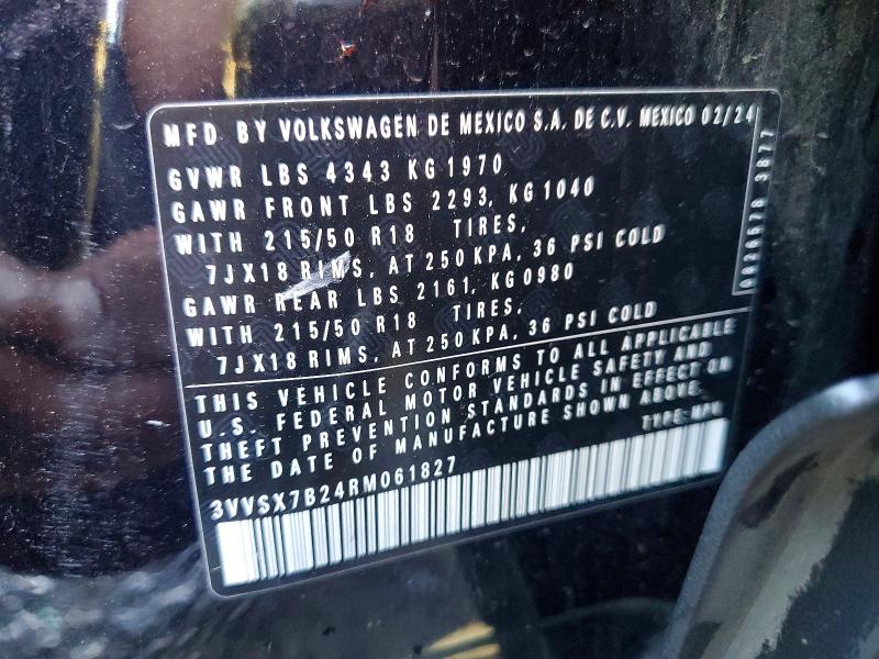 Продаж на аукціоні авто 2024 Volkswagen Taos, vin: 3VVSX7B24RM061827, номер лоту: 52275706