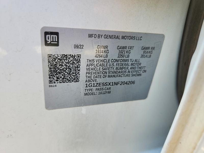Aukcja sprzedaży 2022 Chevrolet Malibu, vin: 1G1ZE5SX1NF204206, numer aukcji: 49480776