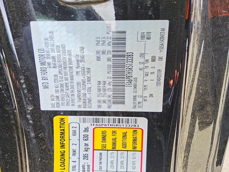 49744276 :رقم المزاد ، 1FA6P8TH5R5133283 vin ، 2024 Ford Mustang مزاد بيع