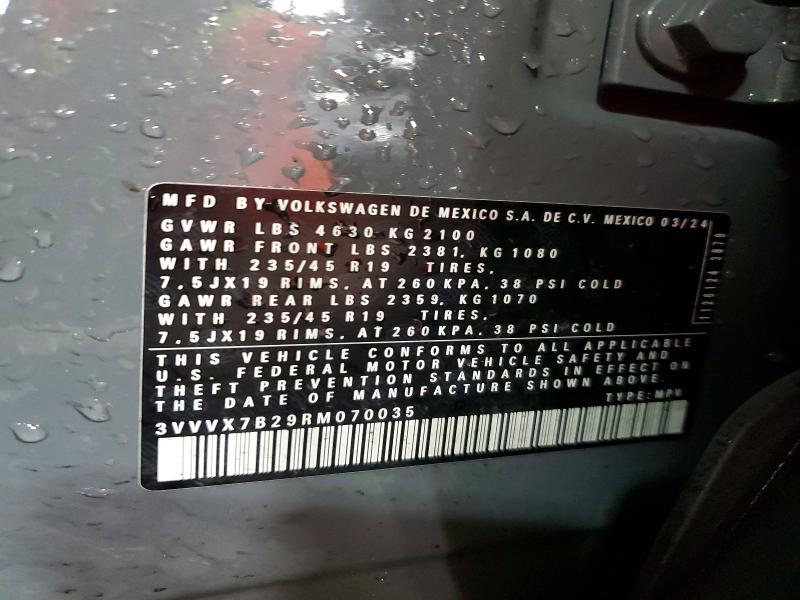 Продажа на аукционе авто 2024 Volkswagen Taos, vin: 3VVVX7B29RM070035, номер лота: 49403266