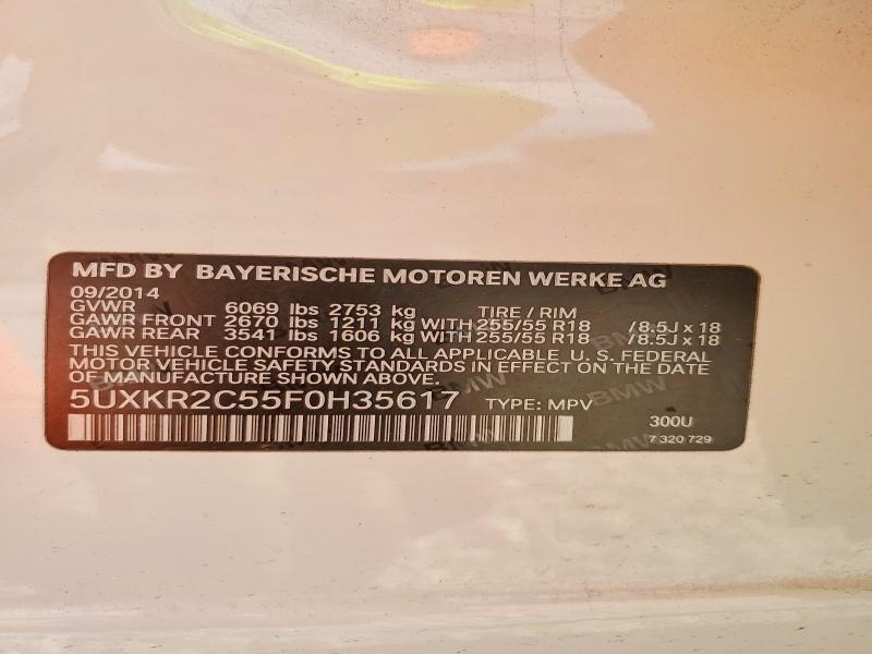 49271446 :رقم المزاد ، 5UXKR2C55F0H35617 vin ، 2015 Bmw X5 مزاد بيع