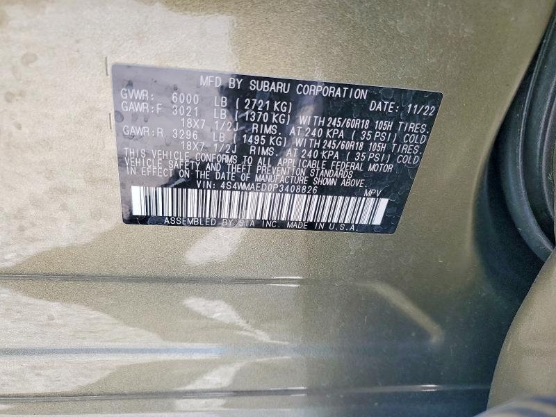 Aukcja sprzedaży 2023 Subaru Ascent, vin: 4S4WMAED0P3408826, numer aukcji: 50664946