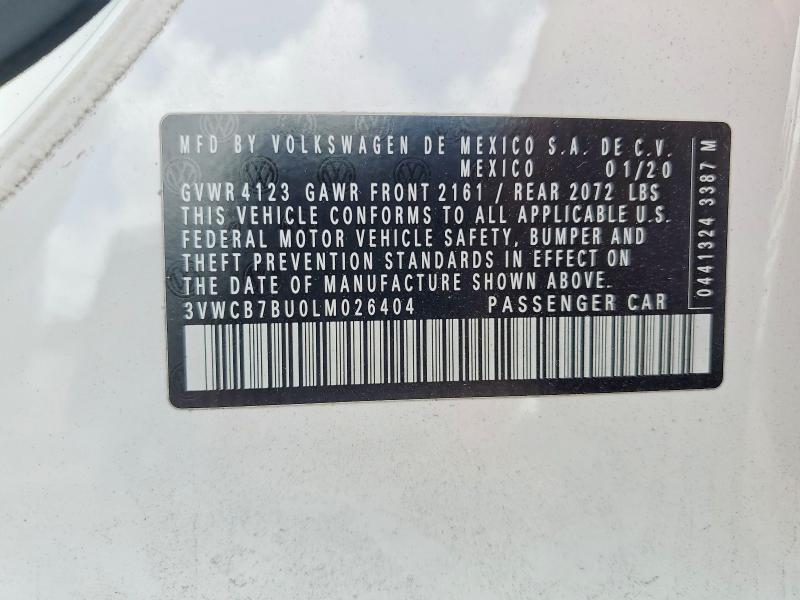 Продаж на аукціоні авто 2020 Volkswagen Jetta, vin: 3VWCB7BU0LM026404, номер лоту: 49248726