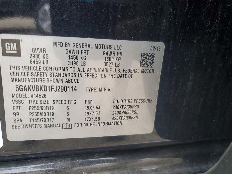 Продаж на аукціоні авто 2015 Buick Enclave, vin: 5GAKVBKD1FJ290114, номер лоту: 51716786
