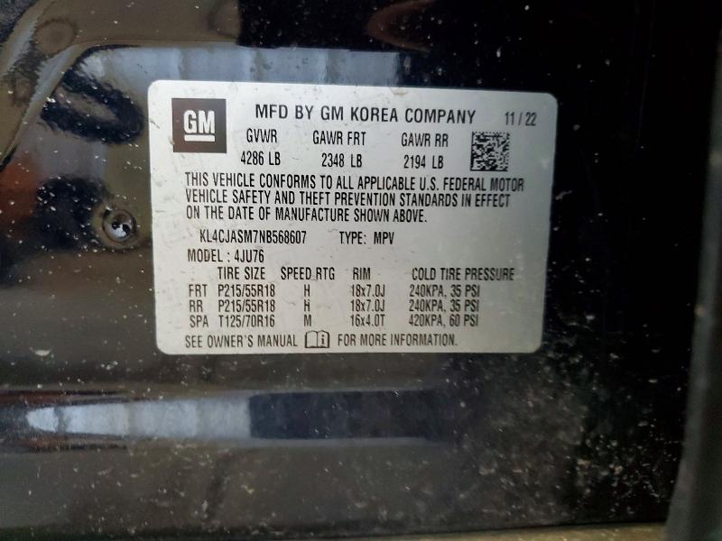 Продаж на аукціоні авто 2022 Buick Encore, vin: KL4CJASM7NB568607, номер лоту: 48913606