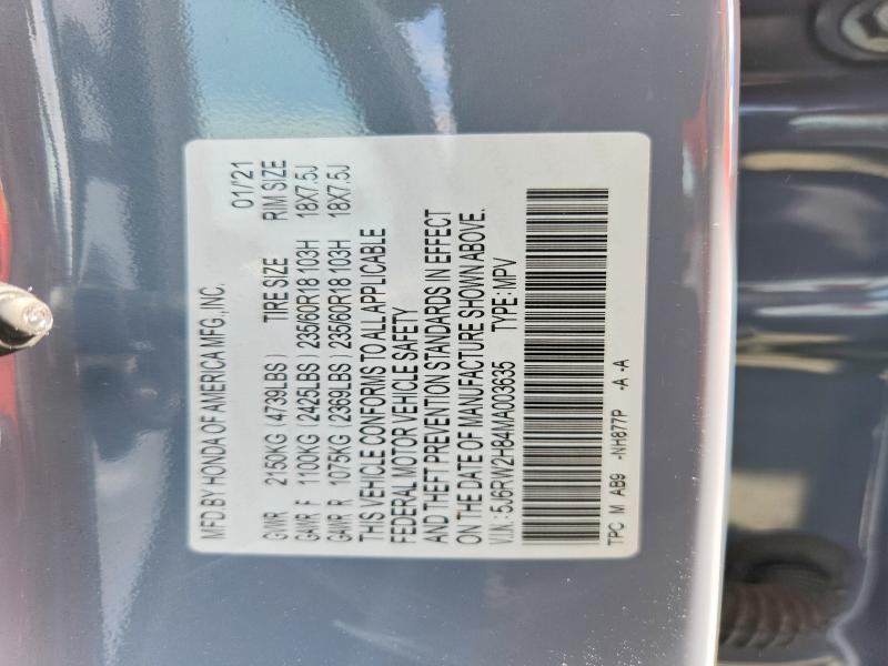 Продаж на аукціоні авто 2021 Honda Cr-v, vin: 5J6RW2H84MA003635, номер лоту: 50438346