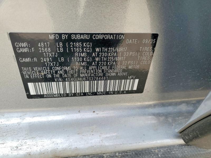 Продажа на аукционе авто 2025 Subaru Crosstrek, vin: 4S4GUHU67S3784481, номер лота: 50674486