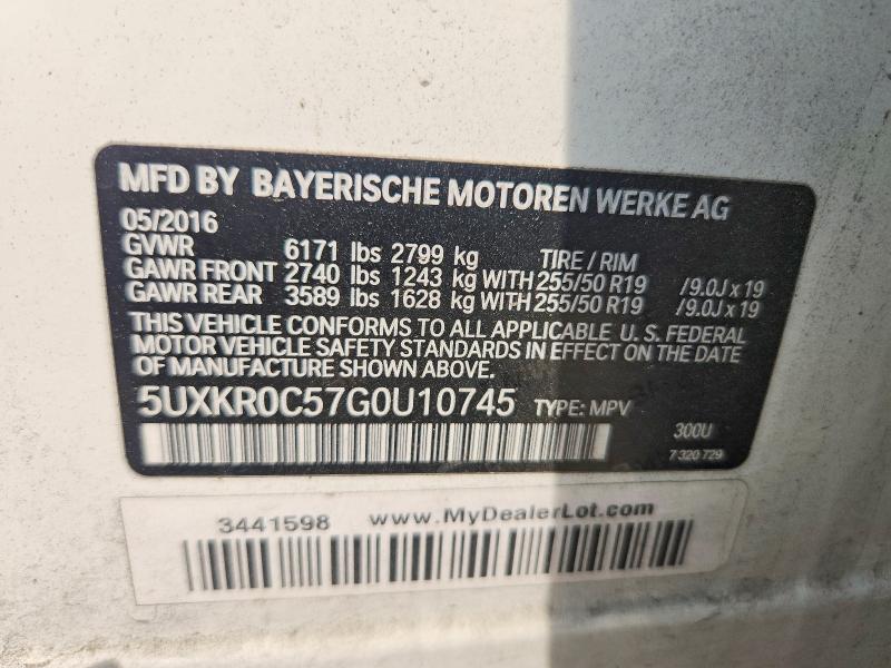 Продаж на аукціоні авто 2016 Bmw X5, vin: 5UXKR0C57G0U10745, номер лоту: 50582846